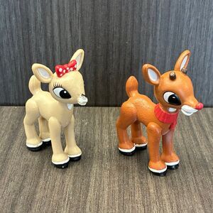 Rudolph & Clarice Reindeer Figures Island of Misfit Toys PVC 2” Christmas